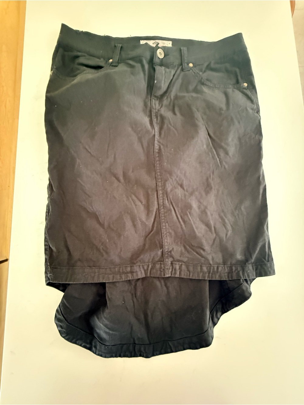 Vintage Fornarina Black High-Low Cotton Skirt